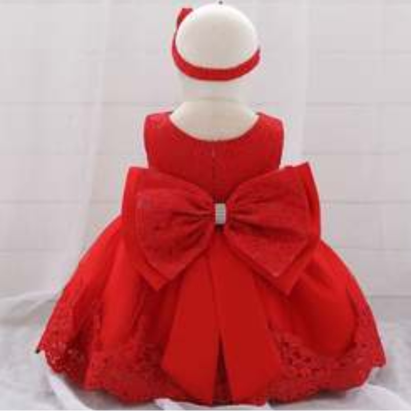 Baige White Baby Girl Party рокля 1 година парти момиченце рокли frocklittle принцеса пола с безплатна лента за коса