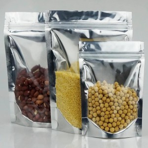 Алуминиеви стойки торбички за торби, прозрачен отпред с алуминиево фолио задна закрепване на цип и топлинен уплътнител за съхран...