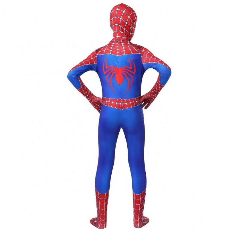 Zip up класически филмов аниме тесен комбинезон за карнавал за Хелоуин невероятен костюм на Spiderman Cosplay за деца с маска за лице