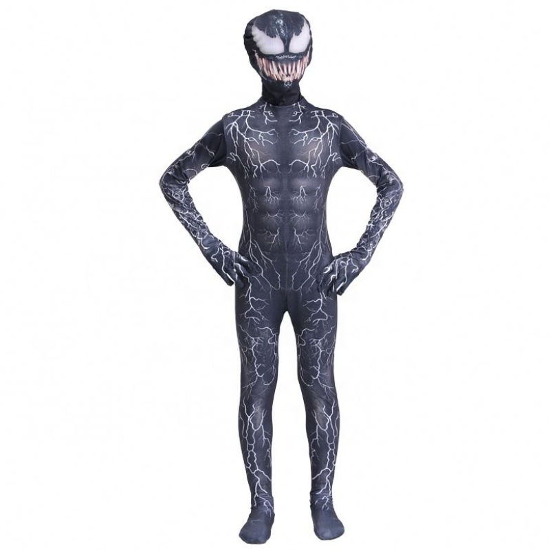 Черен мускул Zentai Bodysuit Възрастни супергерои страшен ужасен комбинезон Spiderman Хелоуин Косплей Симбиот отрова костюми за момчета