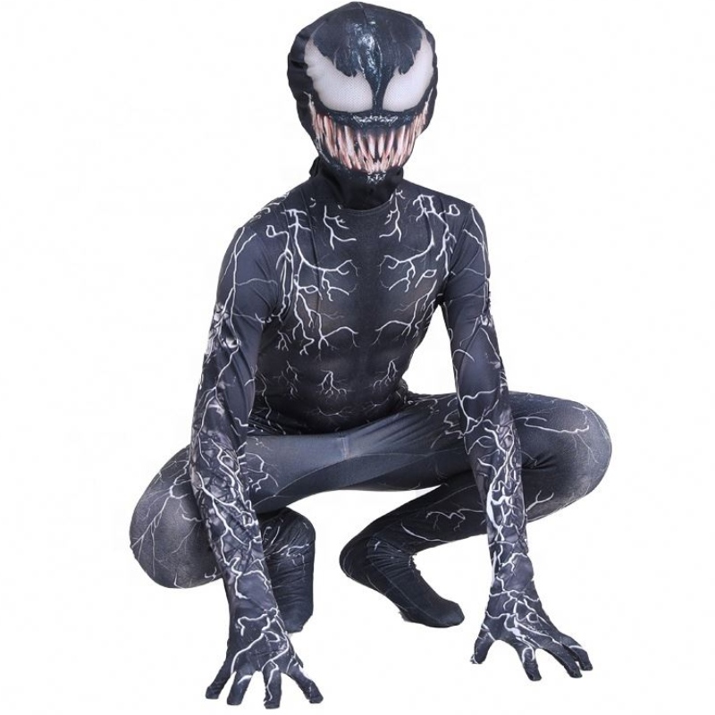 Черен мускул Zentai Bodysuit Възрастни супергерои страшен ужасен комбинезон Spiderman Хелоуин Косплей Симбиот отрова костюми за момчета