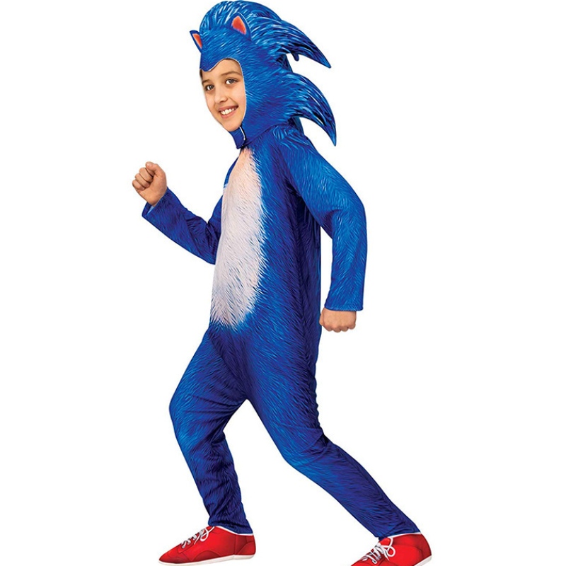 Хелоуин парти игра Косплей деца Син Соник Карикатура Карикатура Sonic The Hedgehog костюм