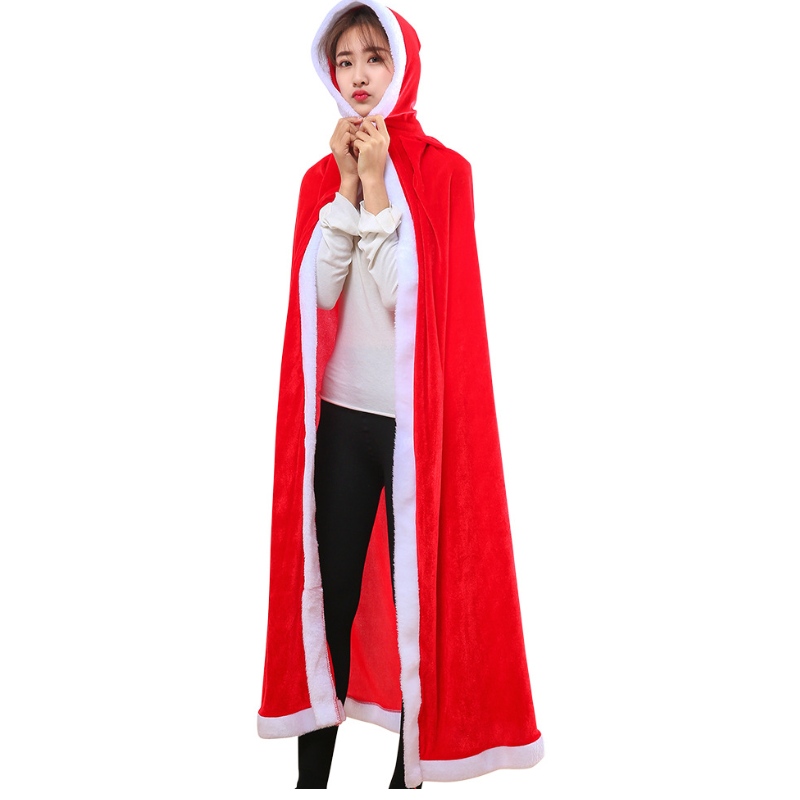 Коледни деца CAPES Възрастни кадифе за наметало на Санта Косплей парти костюми