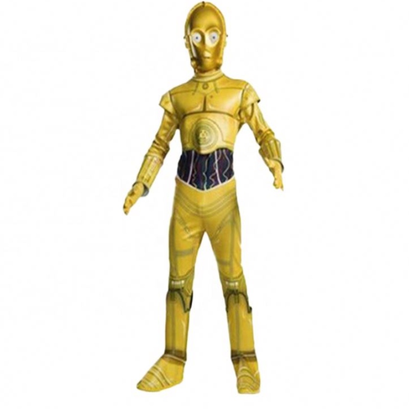 Филм на едро&film тоалети костюм за Хелоуин рожден ден Star Cosplay Wars Jumpsuit C-3PO Робот костюм с маска за деца