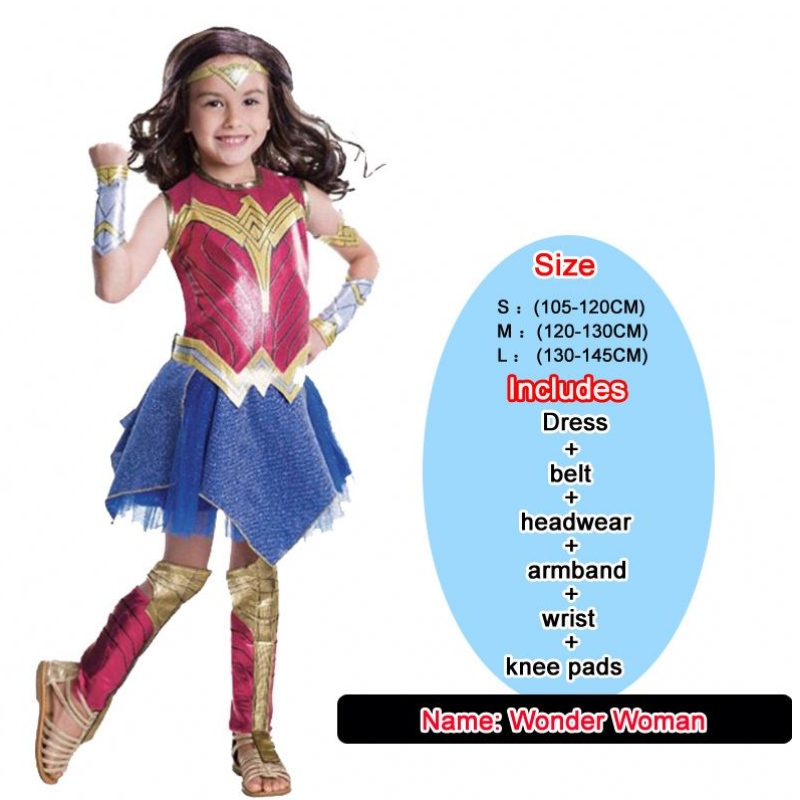 Baige Girls Wonder Woman Costume Halloween Set Princess Party Dress Ladybug Деца костюм
