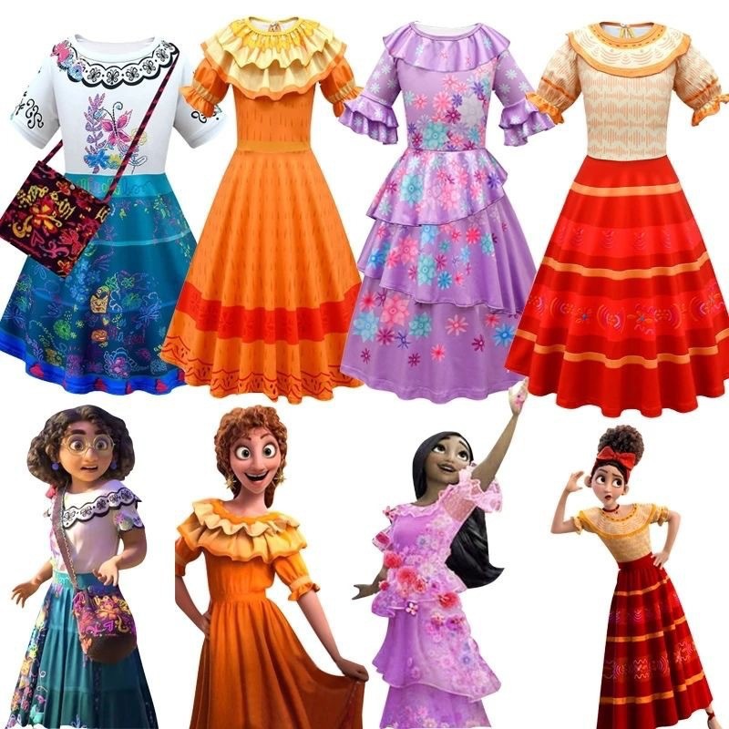 2022 Princess Encanto Mirabel Costume Dress Party рожден ден косплей фантазия енканто рокля за деца