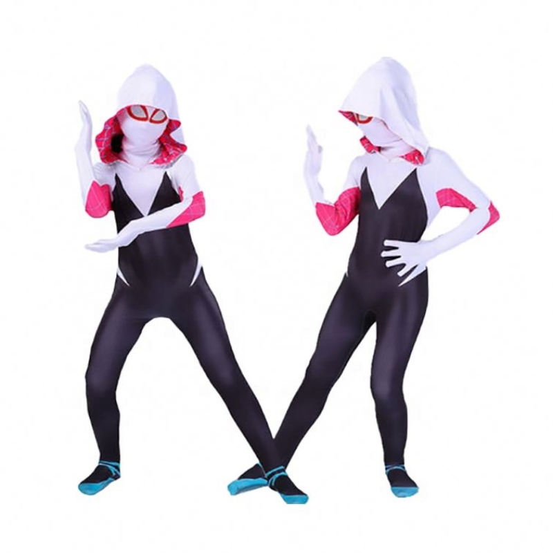 Празник на Хелоуин парти на едро Жени момичета Gwen Spider Man Паралелни универсални чорапогащи дрехи Косплей костюми с маска