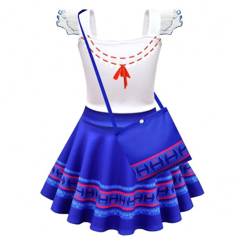Baige Kids Girls Encanto Mirabel Косплей костюм Карнавал Хелоуин принцеса парти рокля