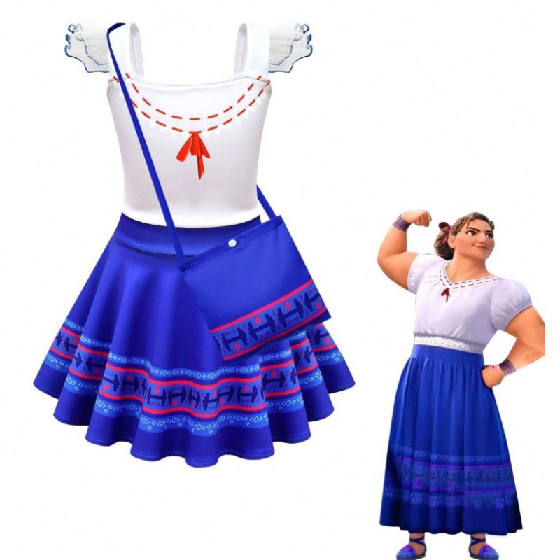 Baige Kids Girls Encanto Mirabel Косплей костюм Карнавал Хелоуин принцеса парти рокля