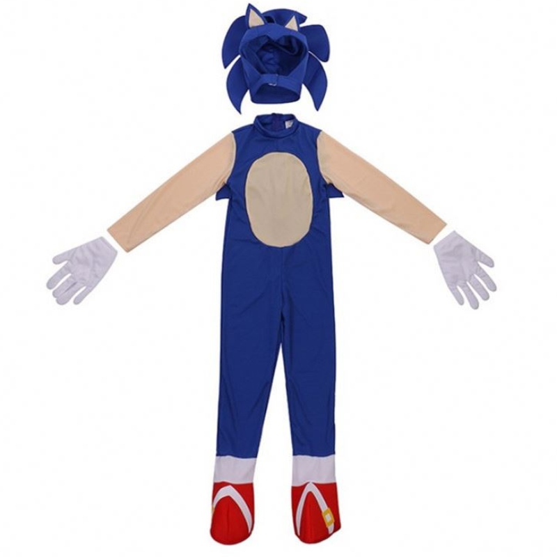 Костюмът на децата на Хелоуин „Соник“ таралежът карикатура Sonic Boy Cosplay Game Performance Costume