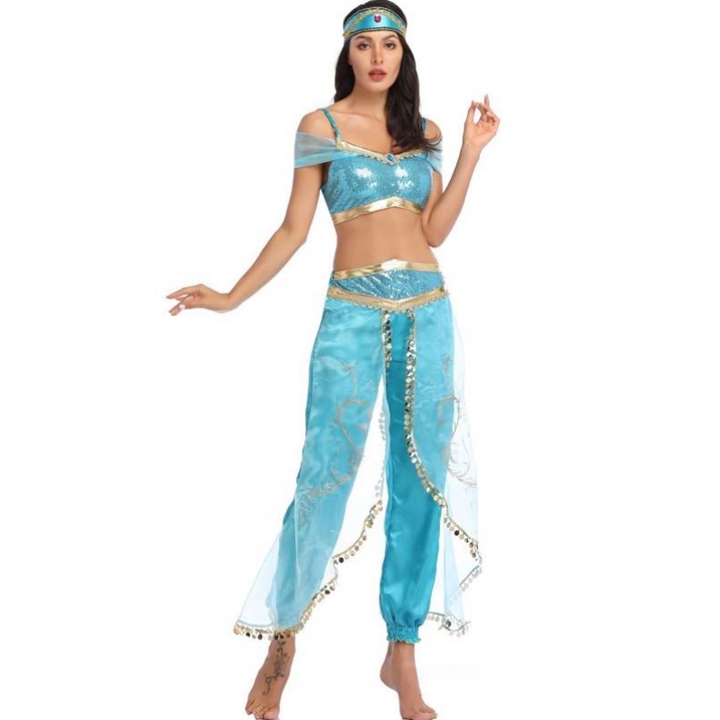 Горещи продажби Хелоуин Облекло Aladdin Magic Lamp Princess Jasmine Възрастен HCAL-012