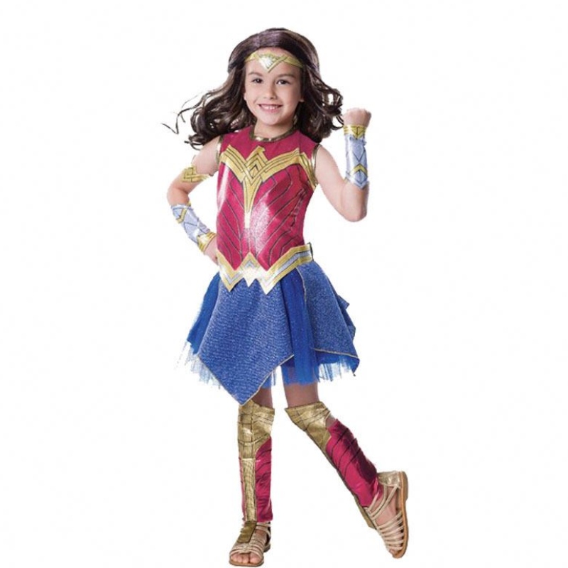Wonder Girl Costume Деца облича супергерой косплей Хелоуин костюм за деца