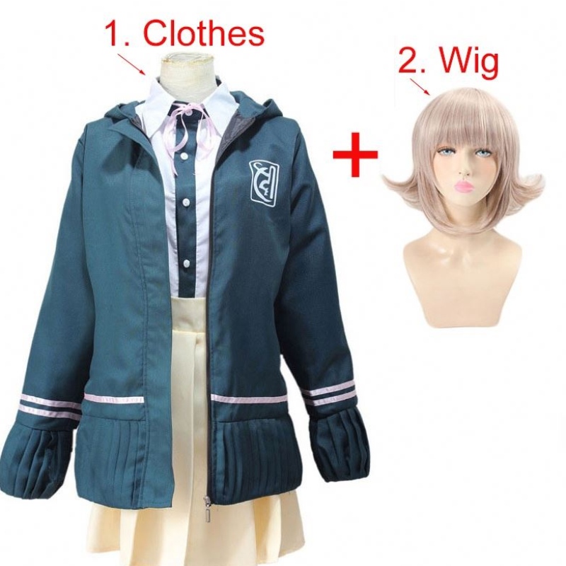 Учебни ученици униформа аниме anganronpananami chiaki cosplay costume longlaved къса пола loli пола
