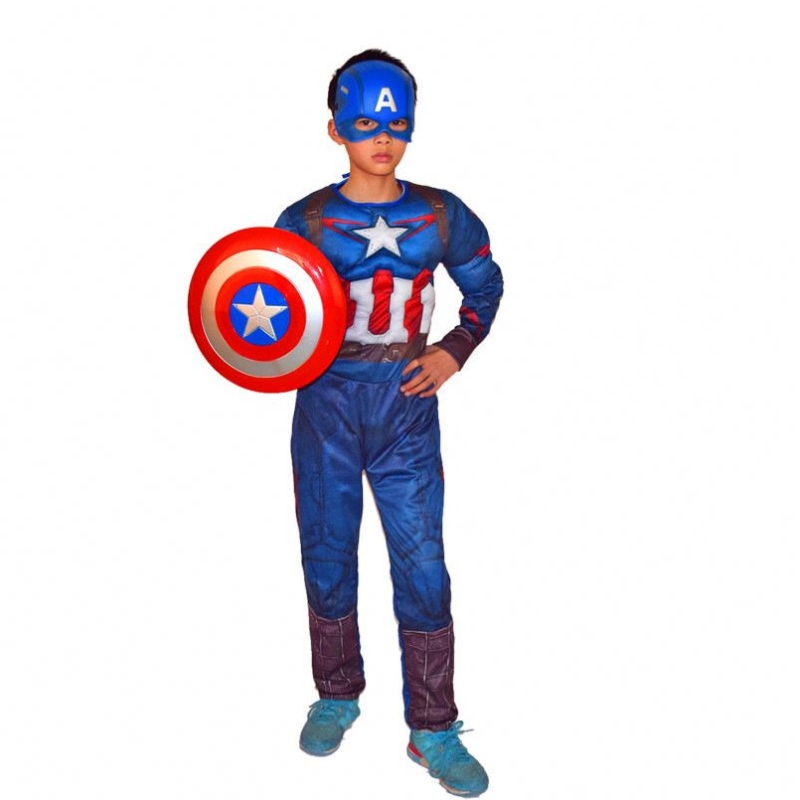 Момче телевизия&movie костюм Капитан Косплей Jumpsuit Child Superhero Costume Child Kids Happy Halloween Fantasy Show