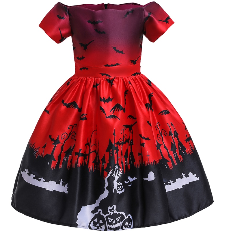 2022 Amazon Halloween Costume Cartoon Satin Print Childrens \\ 'Show рокля