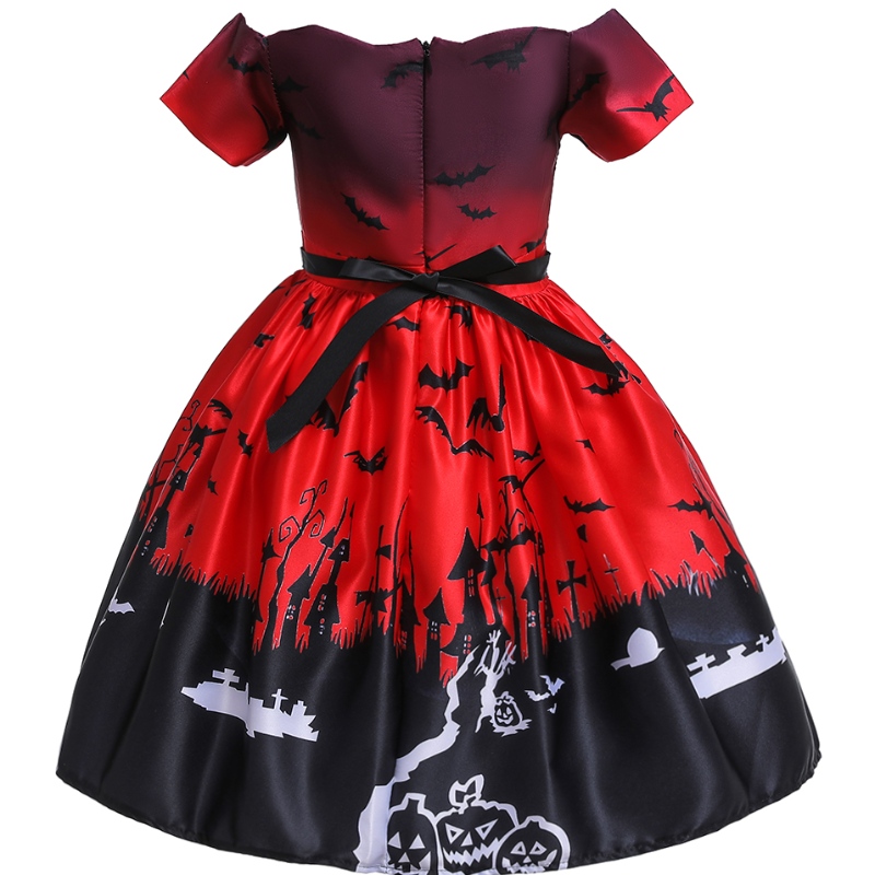 2022 Amazon Halloween Costume Cartoon Satin Print Childrens \\ 'Show рокля