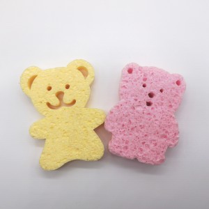 Малка мечка форма гъба за почистване Магическа гъба за къпане Целулозна гъба биоразградима