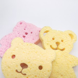 Малка мечка форма гъба за почистване Магическа гъба за къпане Целулозна гъба биоразградима