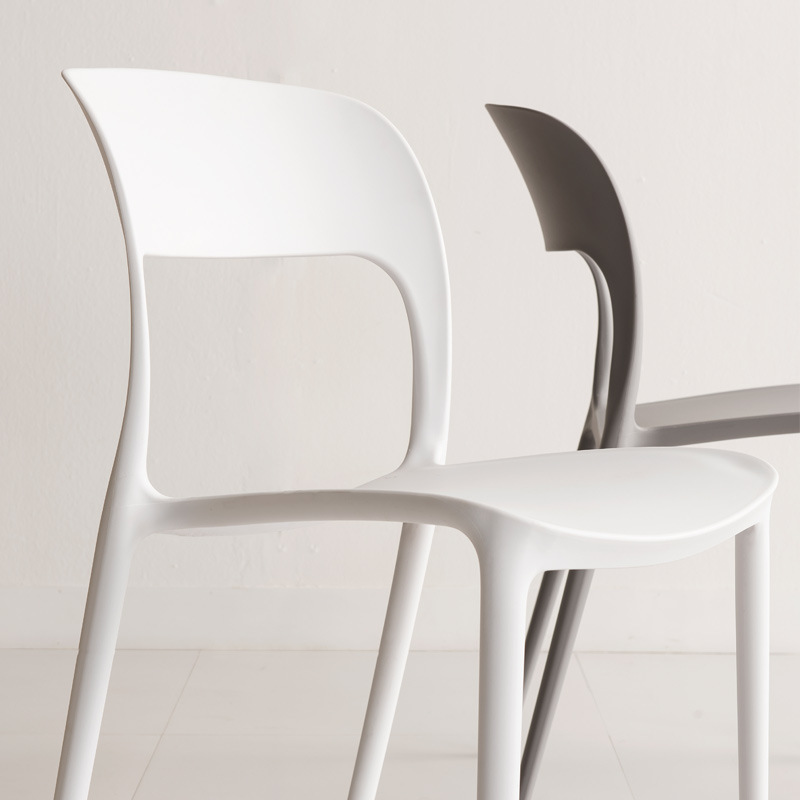 Модерни висококачествени цветни пластмасови столове Висок гръб Рустикови бели пластмасови градински столове за ресторанти