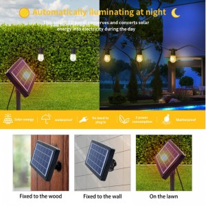 48 фута слънчеви светлини на външни RGB String, Dimmable Patio String Lights с 2 дистанционно управление, слънчеви струни Светлини Водоустойчиви с 15 ...