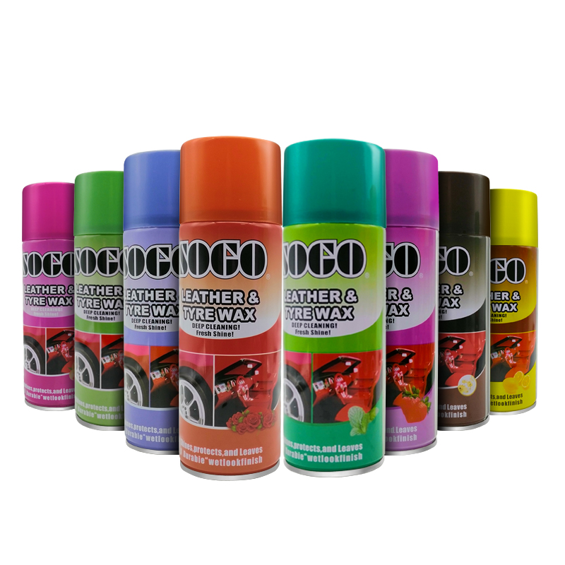 Доброкачествена силиконова кожена гума восъчен автомобил Car Care Aerosol Spray Wax Cockpit Bright Spray