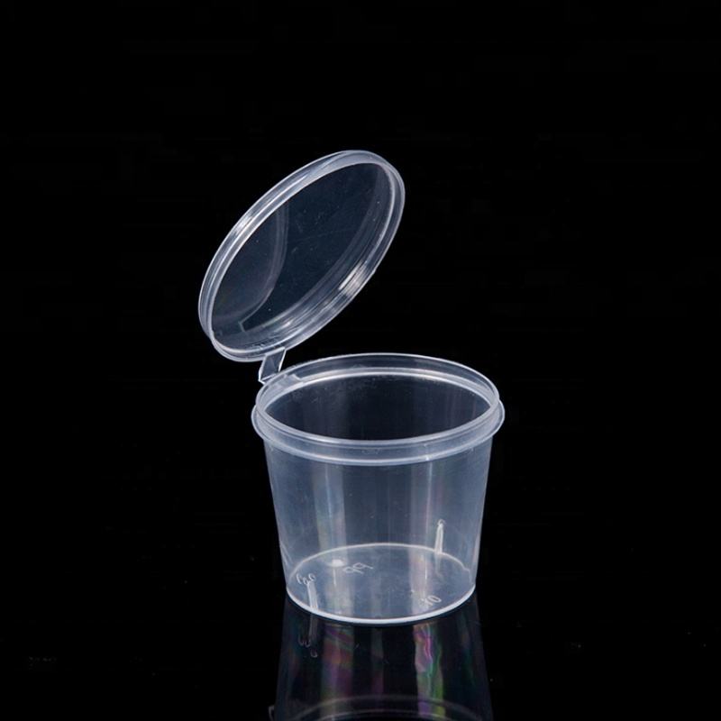 За еднократна употреба прозрачни пластмасови чаши за сос Контейнер с капак