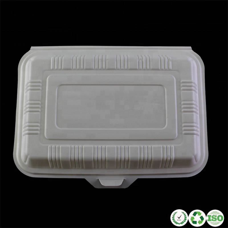 На едро пластмасова кутия за обяд за еднократна употреба Биоразградим контейнер за опаковане на хранителни нишесте