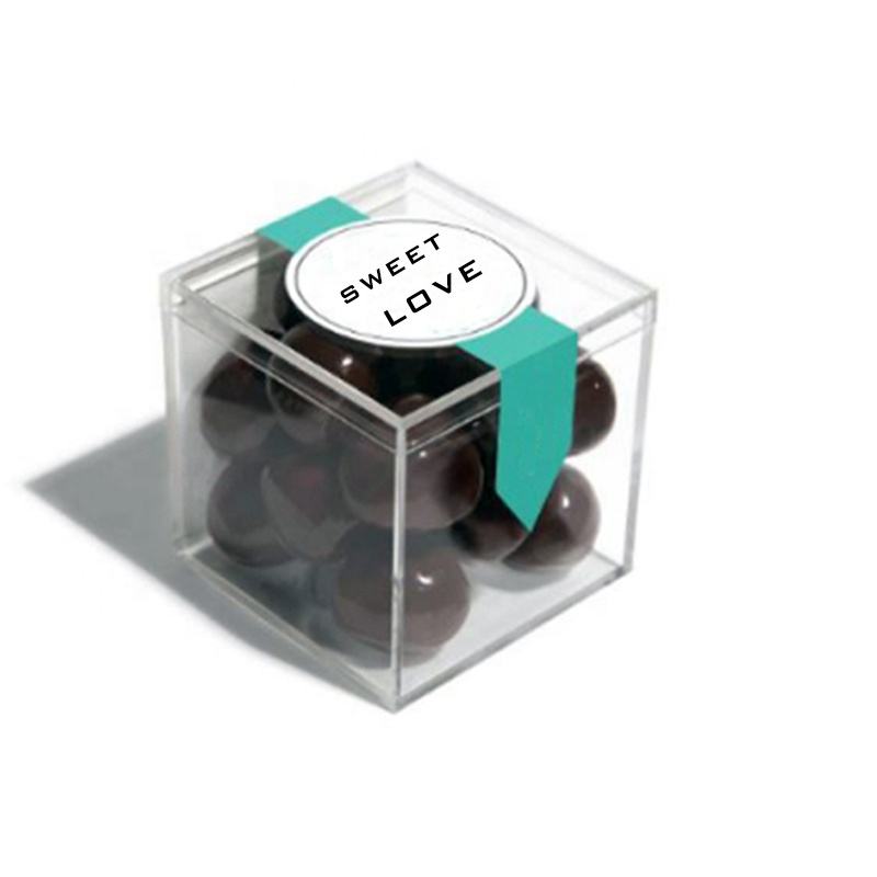 Хранителна степен мини ясни акрилни кутии за бонбони прозрачни кутии за съхранение