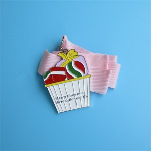 Персонализиран метален златен медал Цветно печат виртуален спортен медал