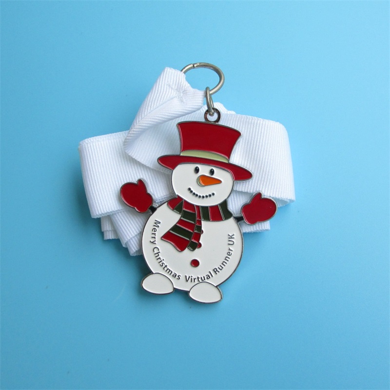 Безплатен професионален дизайн Коледен метален подарък Snow Man Medallion висулка спортен медал