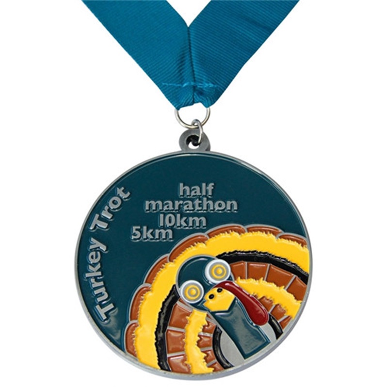 Моден дизайн 3D Метален спортен медал и трофеи Персонализиран Дуатлон триатлон Медал за златно награда с лента с лента