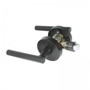 R7506 Черна дръжка за дръжка на вратата с модерен съвременен тънък кръгъл дизайн за домашна спалня или поверителност на банята, клю...