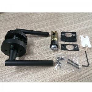 R7506 Черна дръжка за дръжка на вратата с модерен съвременен тънък кръгъл дизайн за домашна спалня или поверителност на банята, клю...