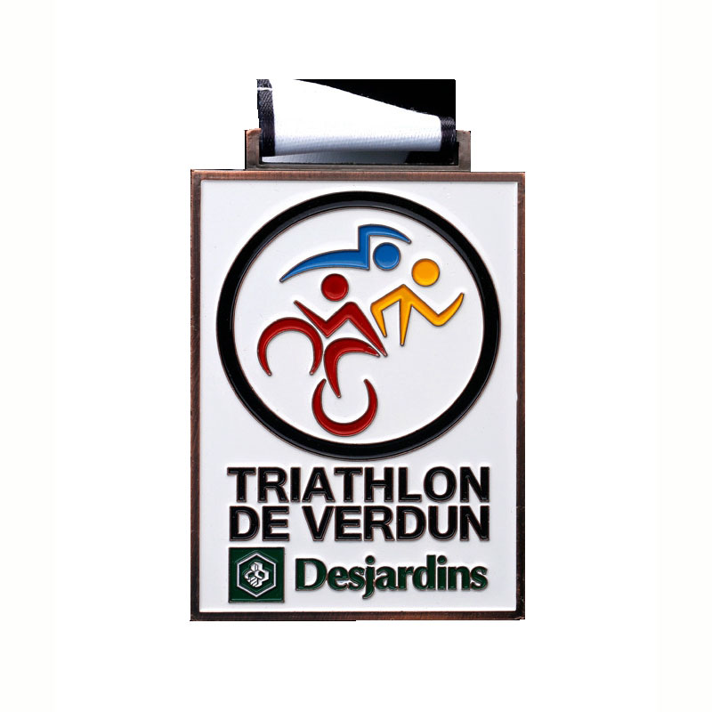 Лого на персонализирана форма Метал Медал за спортен медал за триатлон медал на едро