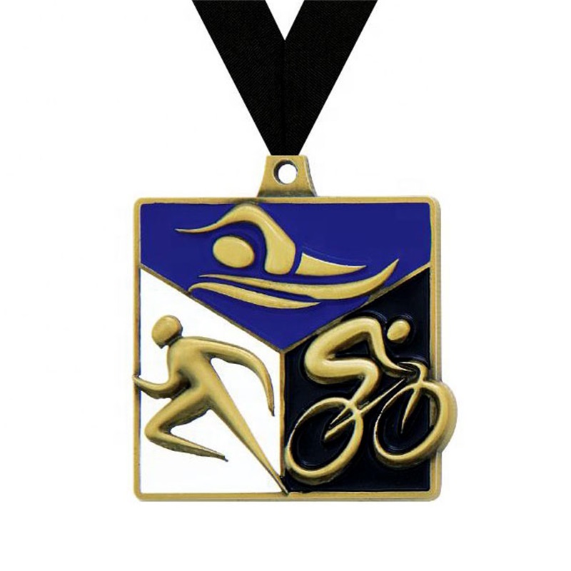 Красив дизайнерски медал 3D UV печат емайл медальон триатлон медали