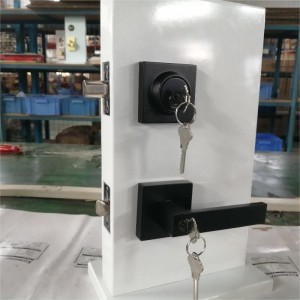 Квадратен лост за вход с едноцилиндров комплект Deadbolt, ключ за комбиниране, заключване на вратата, тежка входна врата за заключван...