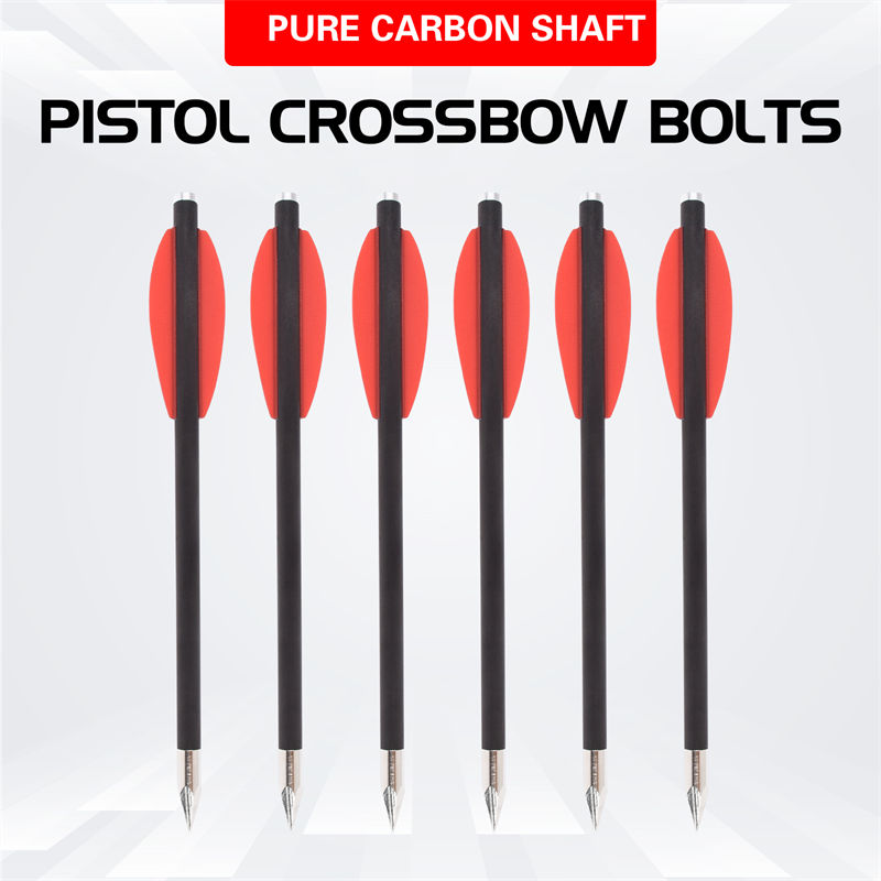 Elongarrow 119612-05 16cm пистолетни болтове на арбот на въглеродни болтове с 2pcs червена лопатка