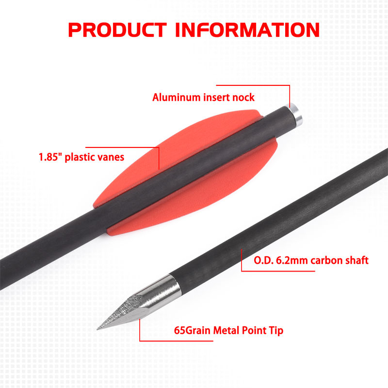 Elongarrow 119612-05 16cm пистолетни болтове на арбот на въглеродни болтове с 2pcs червена лопатка