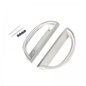 Плъзгащ се комплект дръжка на вътрешния двор, D форма, без ключ (пасва на 3-15/16 ”разстояние между отвора)