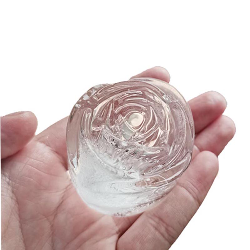 Силиконов 3D розов леден плесен голям табла за кубче лед, прави 4 сладък лед във формата на цветя, силиконов