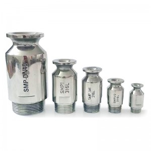 Промишлена широкоъгълна серия от неръждаема стомана SMP серия с пълна конусна дюза, SMP дюза