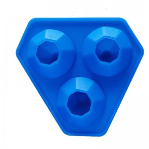 3 дупки Силиконови диамантени ледени тави с диамантена силиконова форма на шапки за уиски бомби за баня, бонбони, сапун и занаяти ...