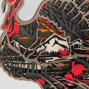 3D дървен животински фламинго артефакт