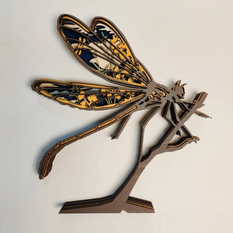 3D животинска дървена декорация на водни кончета