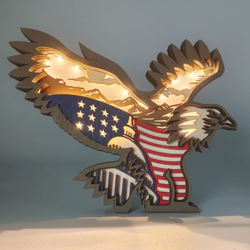 3D орел дървена занаятчийска декорация