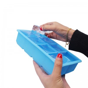 Лесно освобождаване силикон и гъвкави 8 големи тави за кубчета лед, сертифицирани суровини, без BPA, бавно топящи се кубчета лед за ...