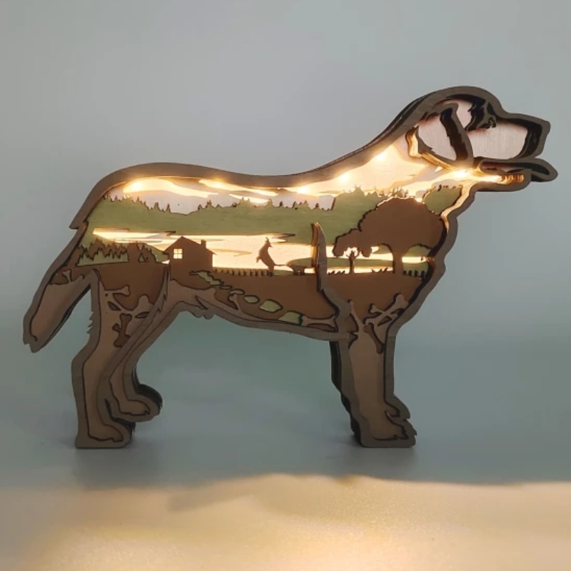 3D лабрадор животински дървена занаятчийска декорация