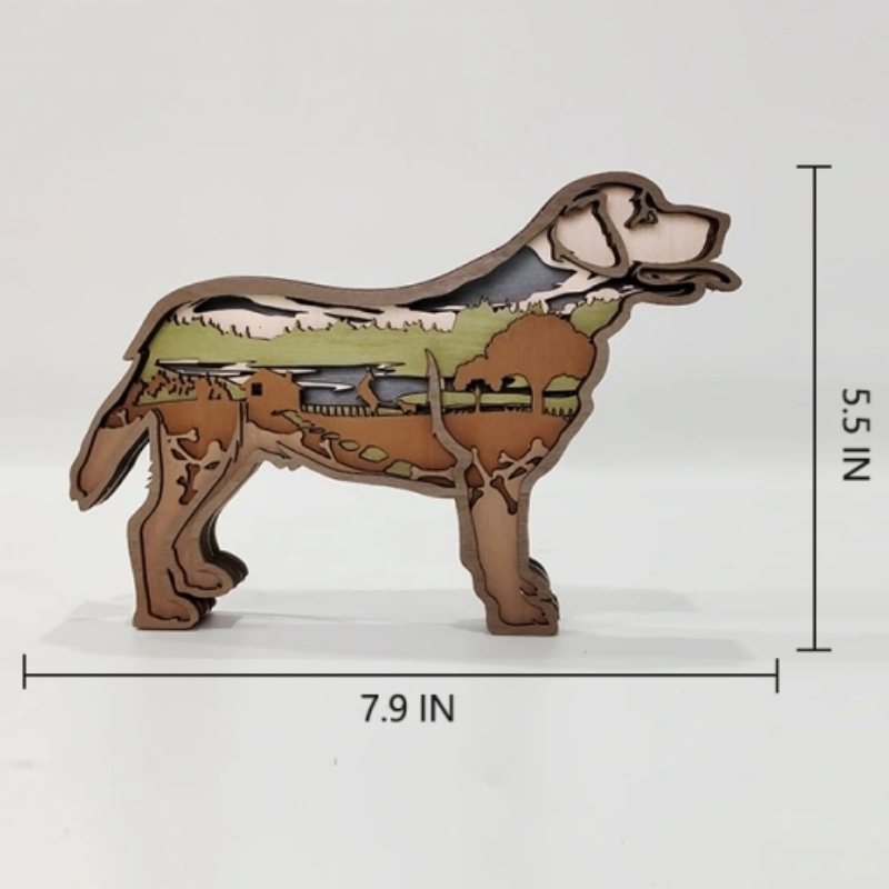 3D лабрадор животински дървена занаятчийска декорация