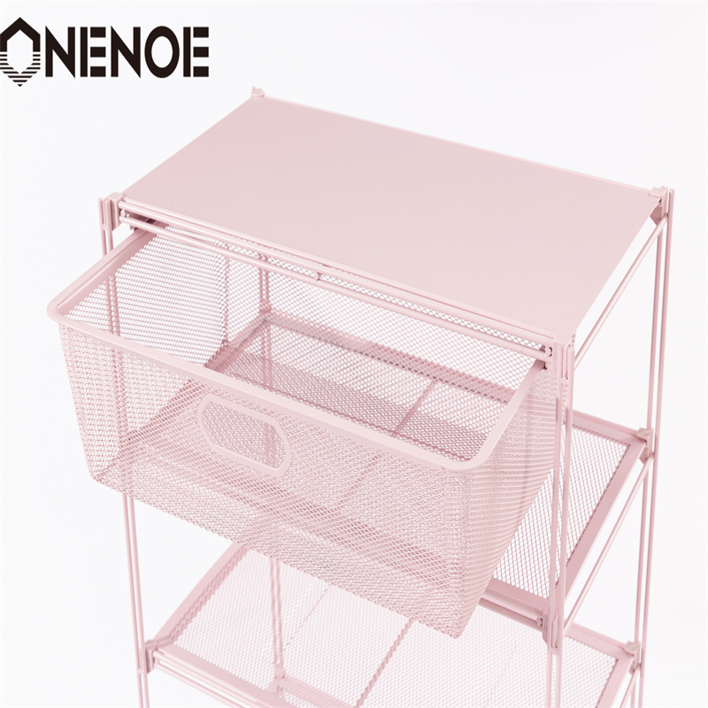 Onenoe Simple Simple Marly Wire Metal Mesh Подреждане на обувки за съхранение рафтове за дрехи рафтове за книги с книги с 5-степенни за пазаруване на супермаркет за хотел