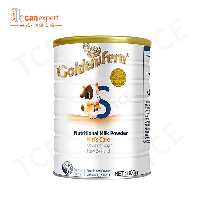 TCE-фабрично снабдяване с храна метал може да cmyk/pms color/rebossing tinplate прах мляко калай